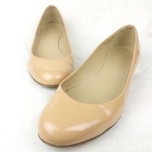 J Crew 98428 Beige Patent Leather Ballet Flats